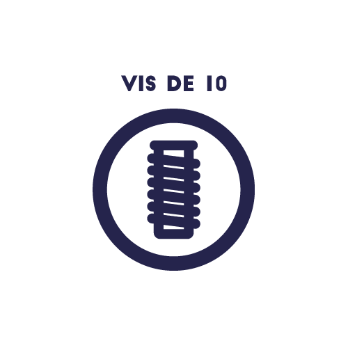 Pieds carré vis de 10